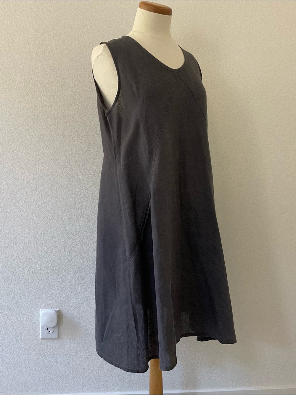 FLAX 100% Linen Sleeveless Midi Dress S
